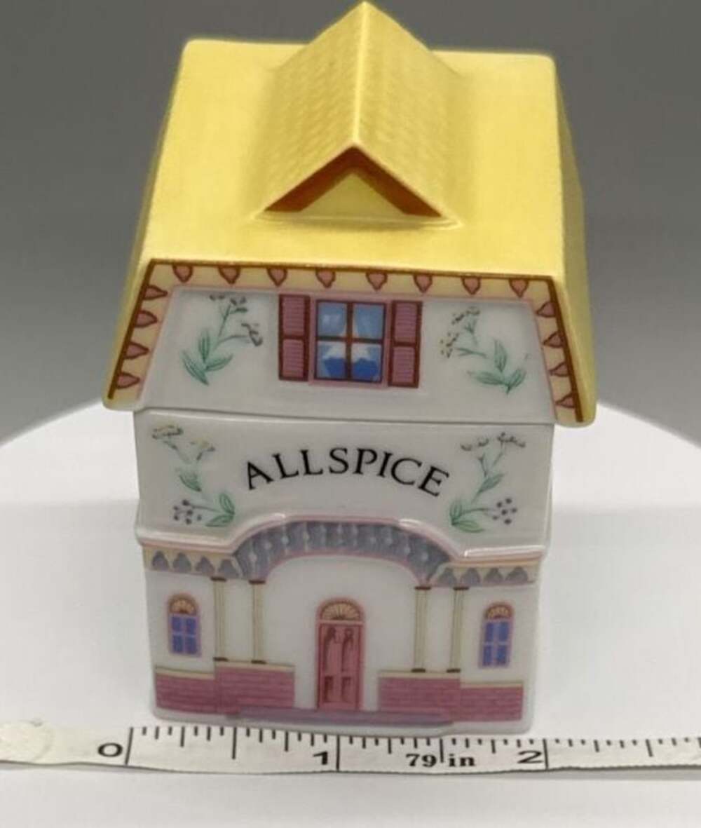 Lenox Spice Village 1989 Allspice House Jar w/ Lid Porcelain All Spice Vintage - Picture 4 of 16